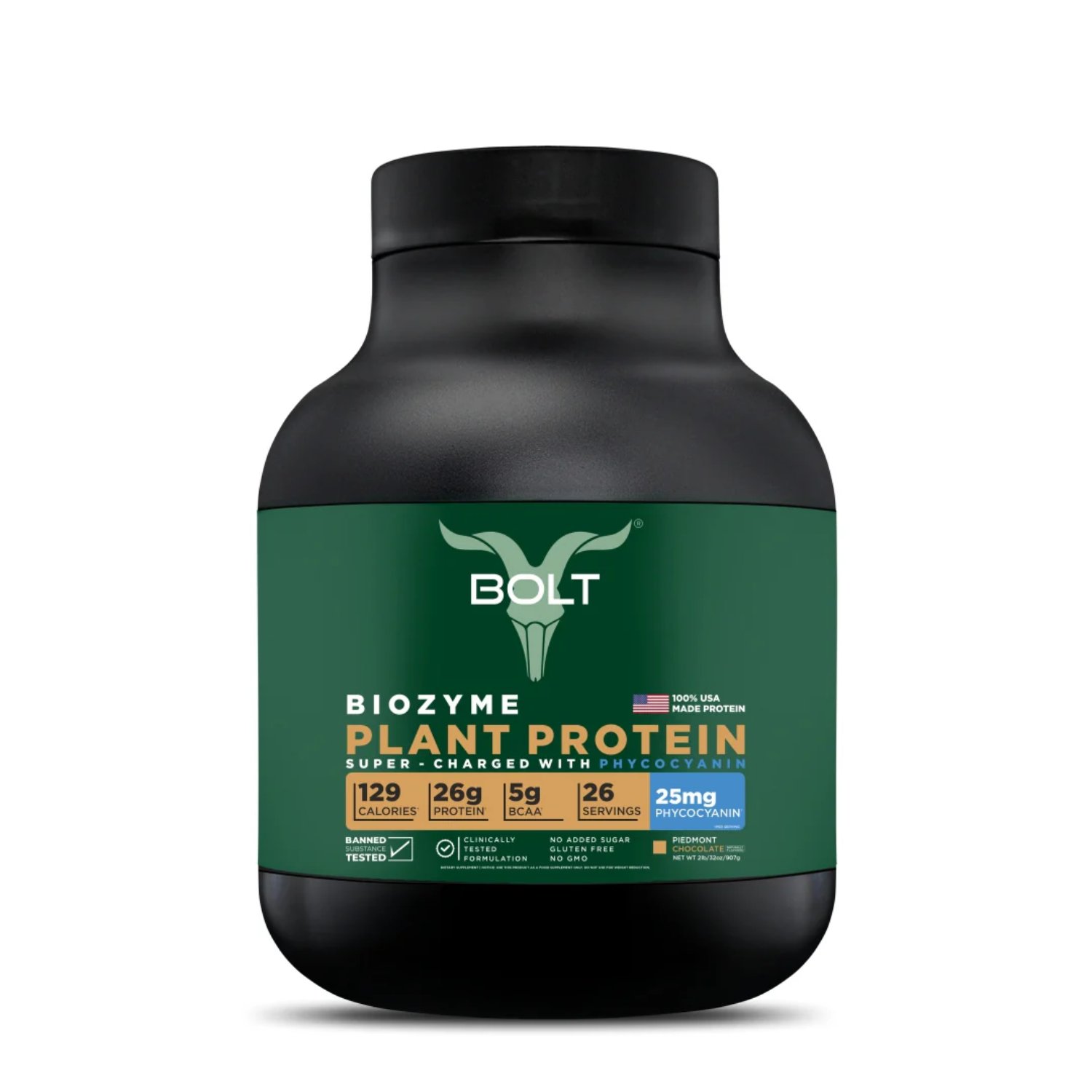 Bolt Biozyme Plant Protein Super-Charged With Phycocyanin