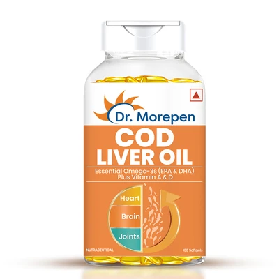 Dr. Morepen COD Liver Oil Capsules With Natural Omega 3, Vitamin A & D