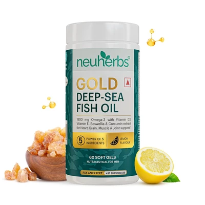 Neuherbs Gold Deep Sea Omega 3 Fish For Men & Women With Vitamin D3 & E