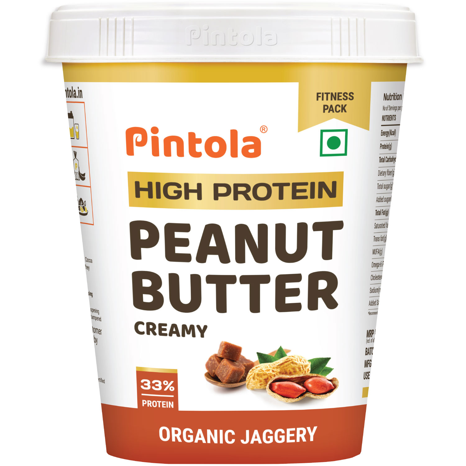 Pintola High Protein Organic Jaggery Peanut Butter